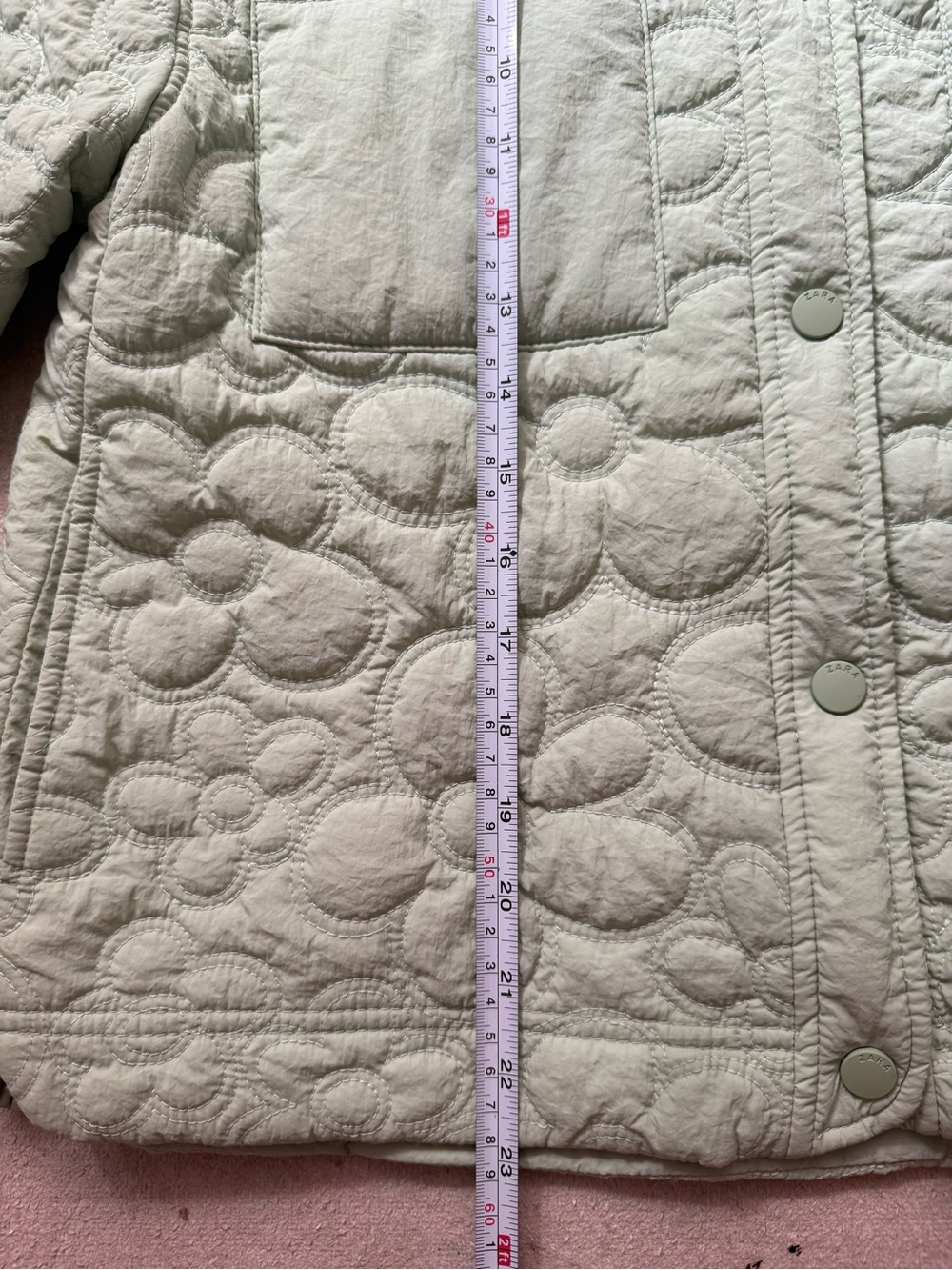 Zara Kids Sage Green Floral Quilted Jacket 11-12 - Picture 5 of 8